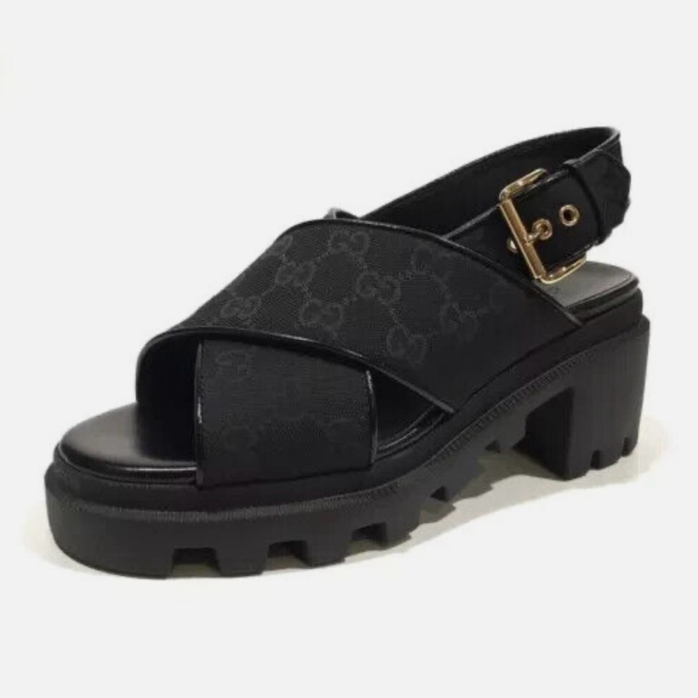 Gucci Black Chunky Platform Sandals